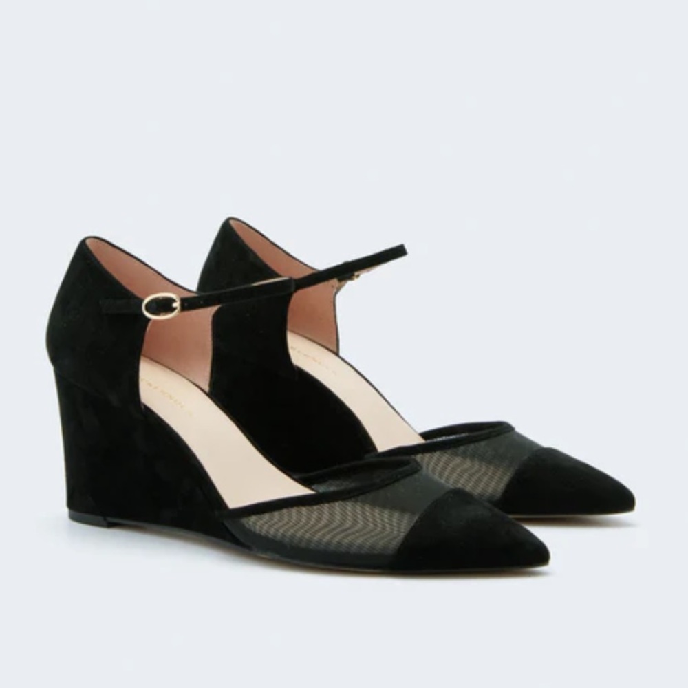 Tuckernuck Black Mesh Darcy Wedges 6